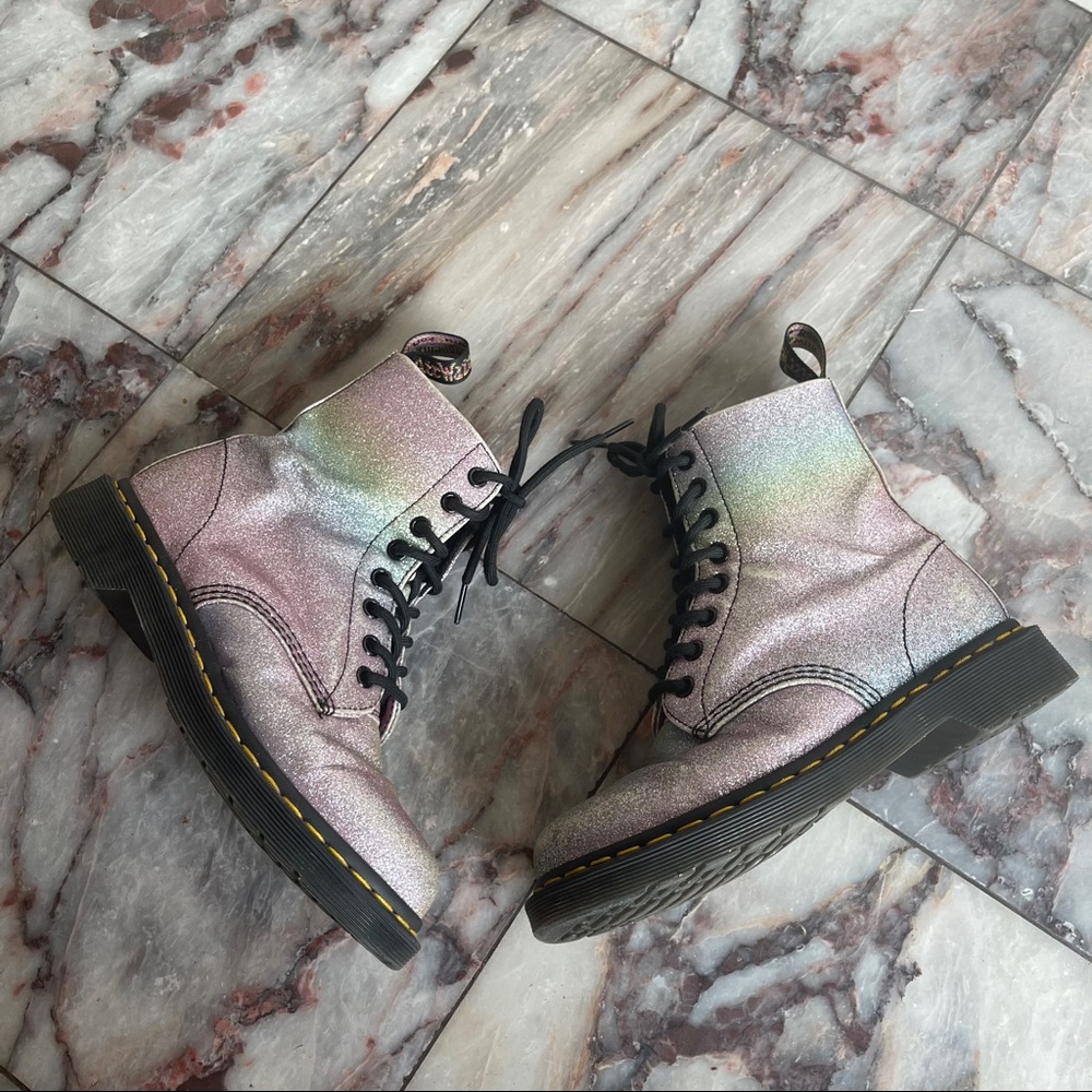 Dr. Martens Pascal Rainbow Glitter Combat Boots 6 - image 3